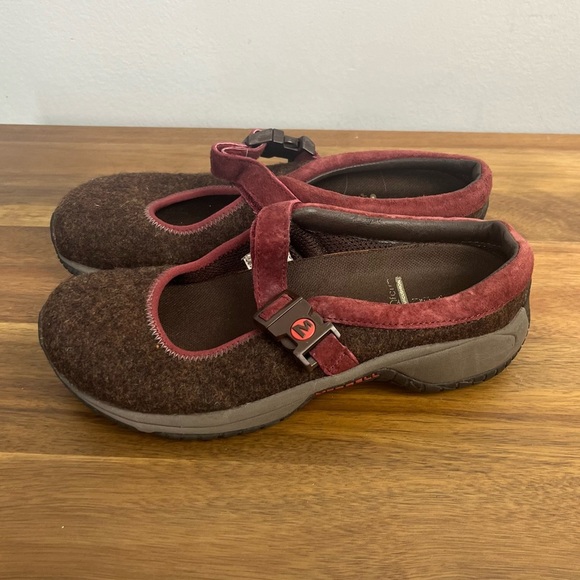 Merrell Women's Encore Wool Shoes women’s 6 Mary Jane burgundy  QForm Ortholite - Picture 4 of 10